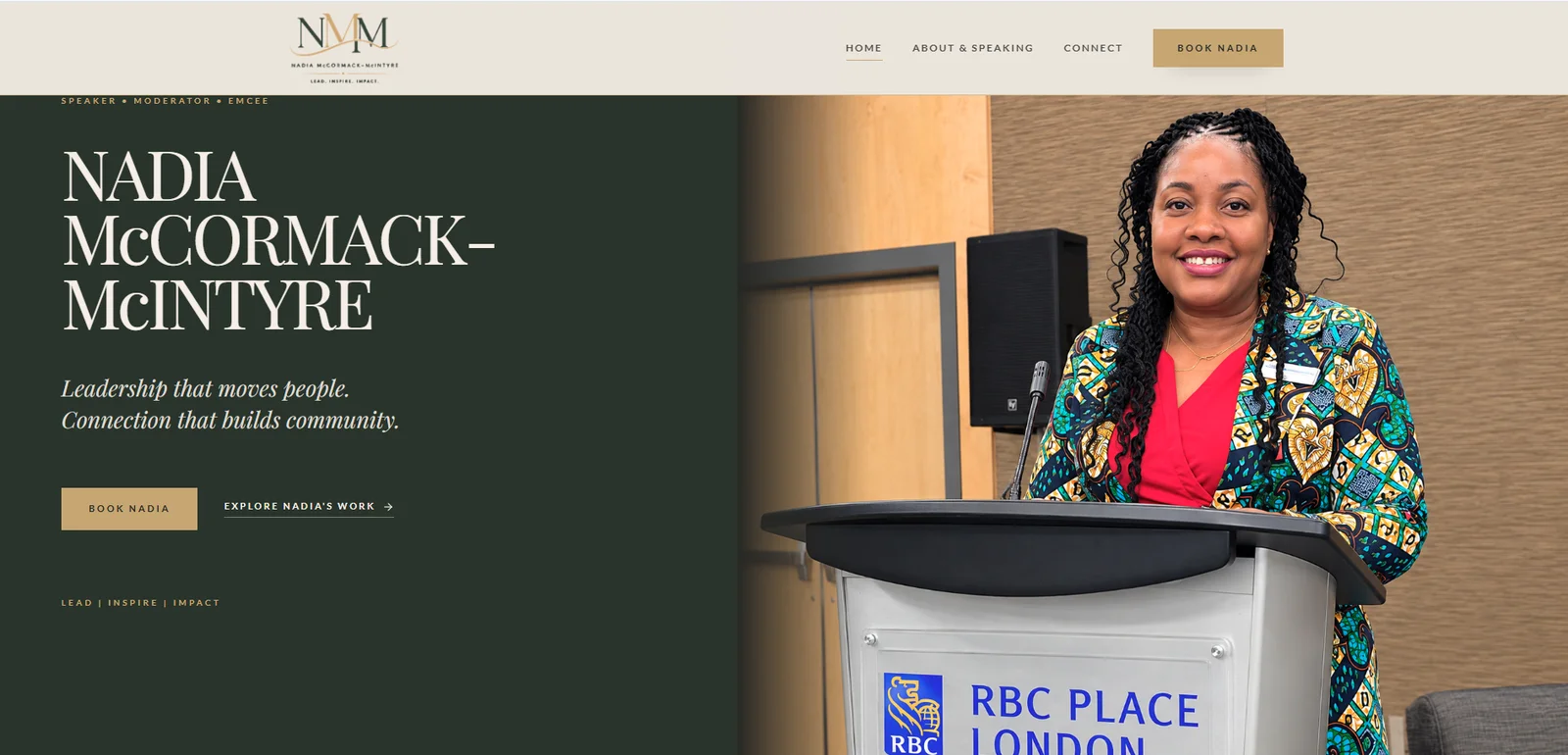Nadia McCormack-McIntyre website homepage